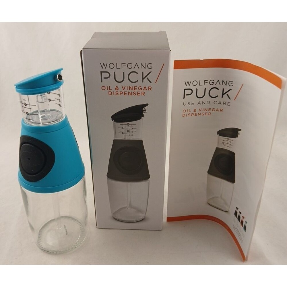 Wolfgang Puck Turquoise Oil & Vinegar Dispenser-Open Box!